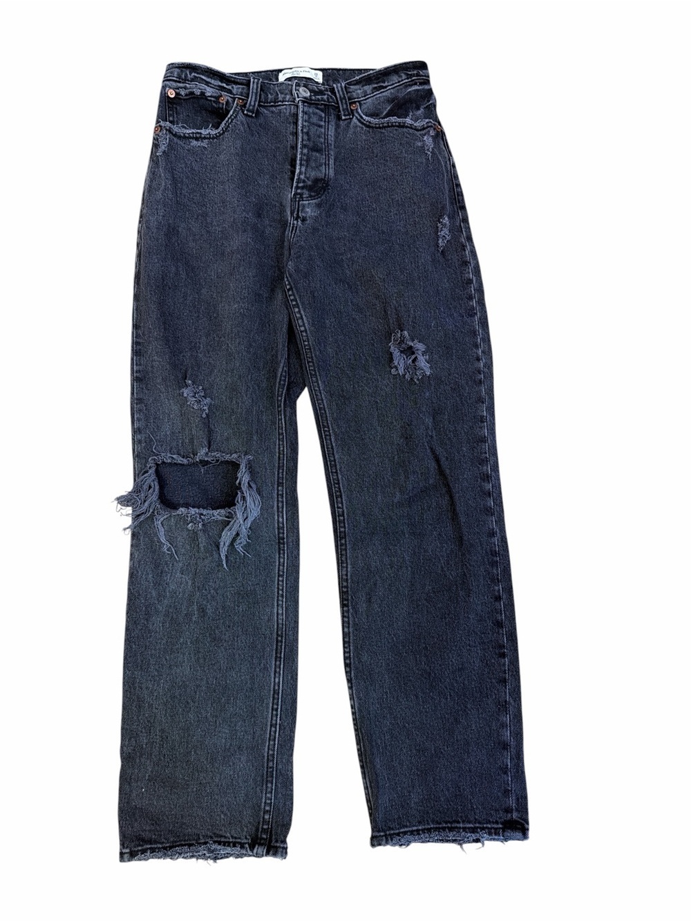 Abercrombie & Fitch Black Jeans The Dad High Rise women’s size 2/26 Button Fly